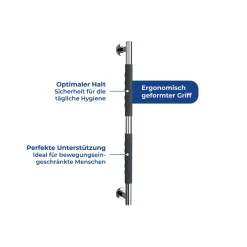 Edelstahl Wandhaltegriff Secura 65,5 cm*Wenko New