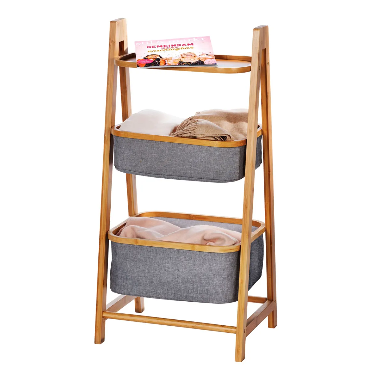 Regal Bahari aus Bambus mit 2 Körben Bambus*Wenko