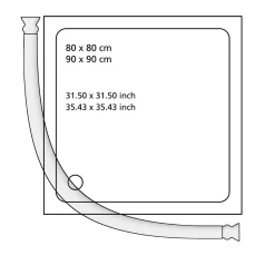 Rundduschstange Weiß 80 x 80 / 90 x 90 cm*Wenko Online