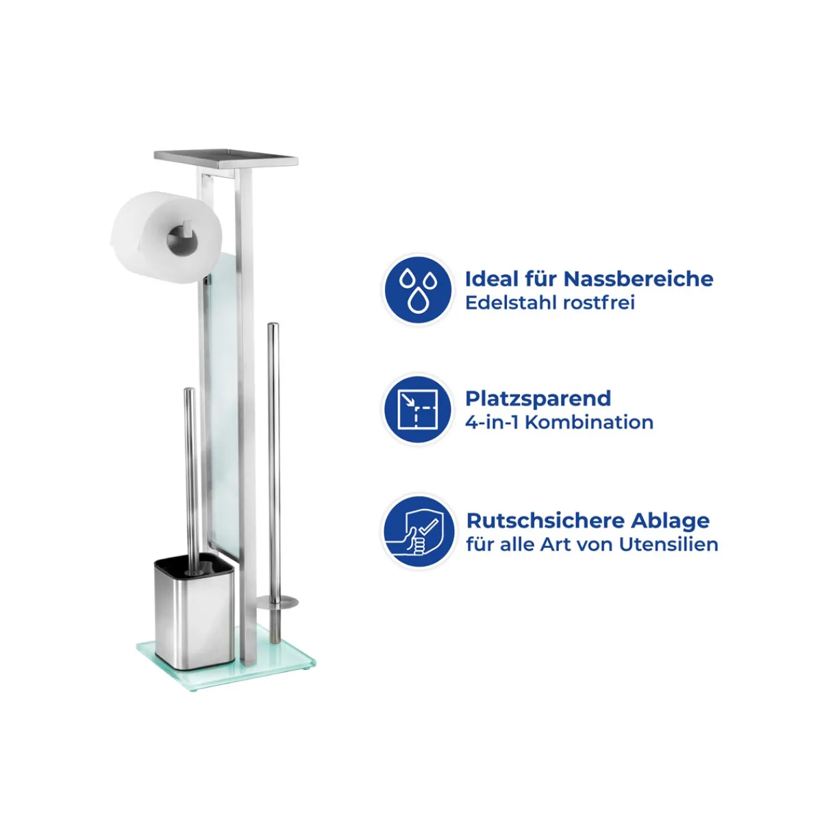 Stand WC-Garnitur Debar mit Ablage Edelstahl rostfrei*Wenko New