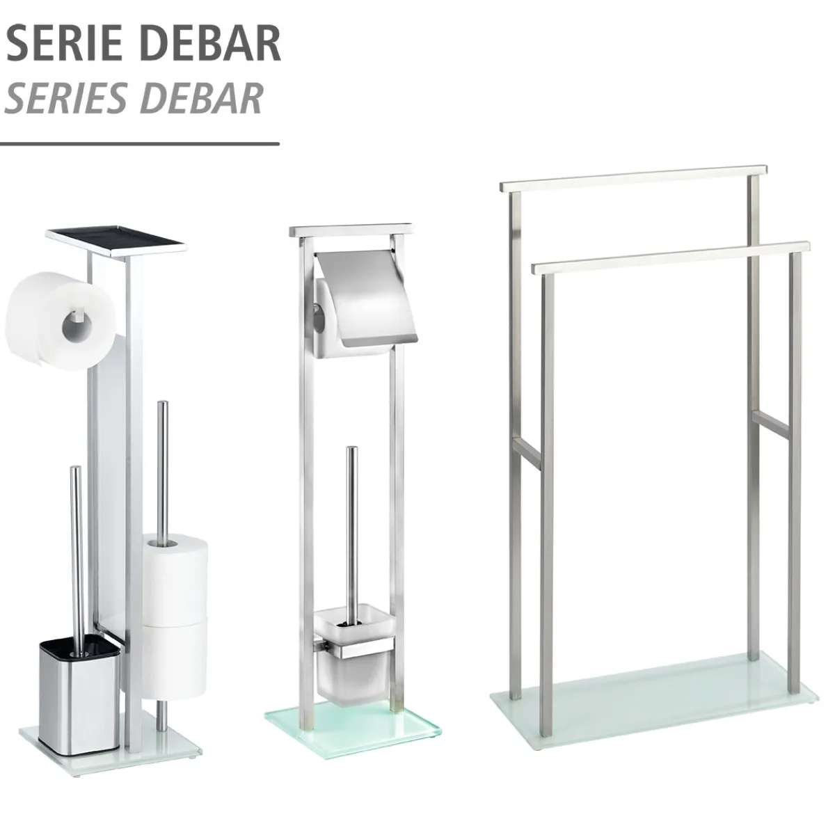 Stand WC-Garnitur Debar mit Ablage Edelstahl rostfrei*Wenko New