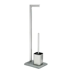 Stand WC-Garnitur Granit Edelstahl rostfrei^Wenko New