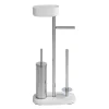 Wenko Stand WC-Garnitur mit Box Rivazza Weiß integrierter Toilettenpapierhalter Ersatzrollenhalter und WC-Bürstenhalter mit Ablagebox
