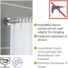 Wenko Teleskop-Duschstange Luz 110 - 185 cm Chrom Ausziehbare Duschvorhangstange aus rostfreiem Edelstahl