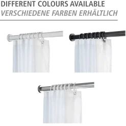 Teleskop-Duschstange Luz 110 - 185 cm Weiß Ausziehbare Duschvorhangstange aus rostfreiem Aluminium^Wenko Outlet