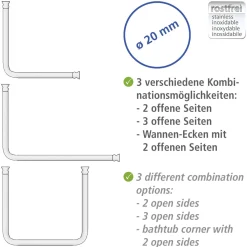 Winkelstange Universal Chrom 20 mm*Wenko Hot