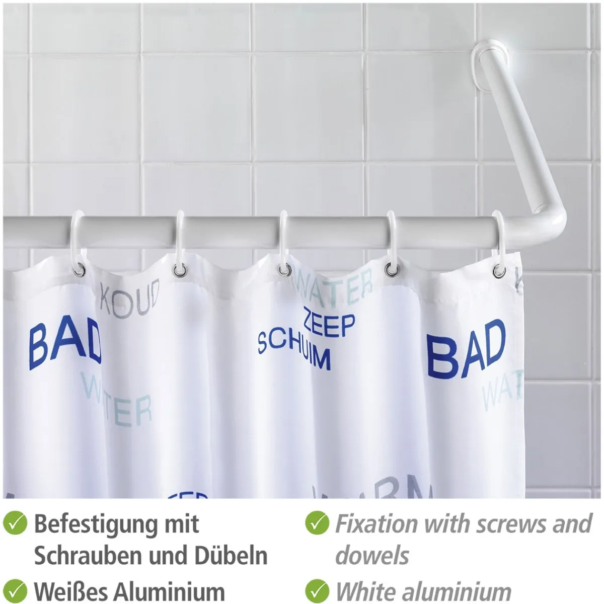 Winkelstange Universal extra stark Weiß variabel 25 mm*Wenko Online