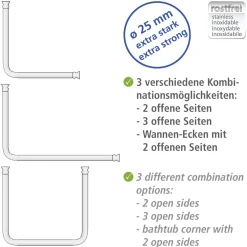 Winkelstange Universal extra stark Weiß variabel 25 mm*Wenko Online