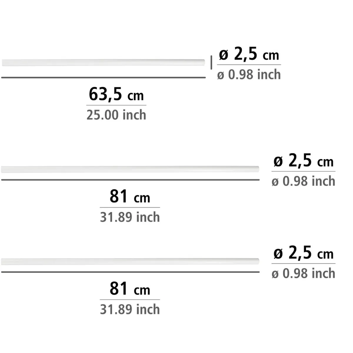 Winkelstange Universal extra stark Weiß variabel 25 mm*Wenko Online