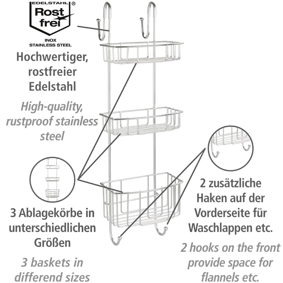 Dusch-Caddy Olesi Edelstahl*Wenko Discount