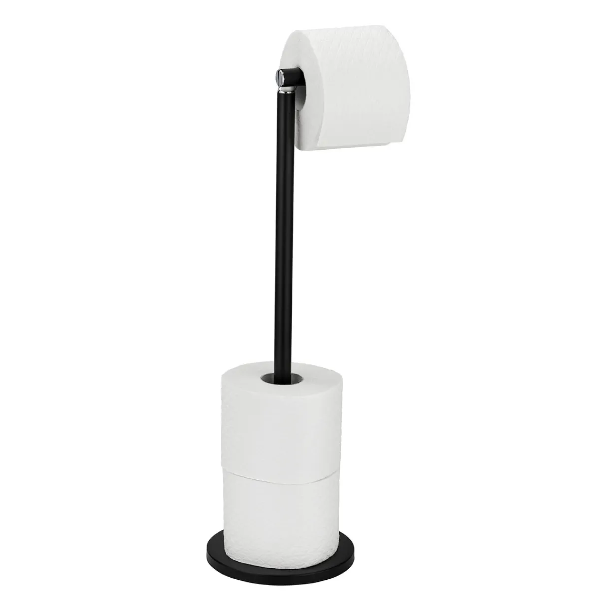 Stand Toilettenpapierhalter 2 in 1 schwarz^Wenko