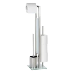 Wenko Stand WC-Garnitur Rivalta Edelstahl matt