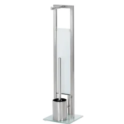 Wenko Stand WC-Garnitur Rivalta Edelstahl matt
