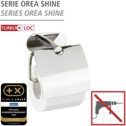 Turbo-Loc Toilettenpapierhalter Orea Shine mit Deckel*Wenko Sale
