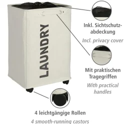 Wenko Wäschesammler Quadro beige 79 l