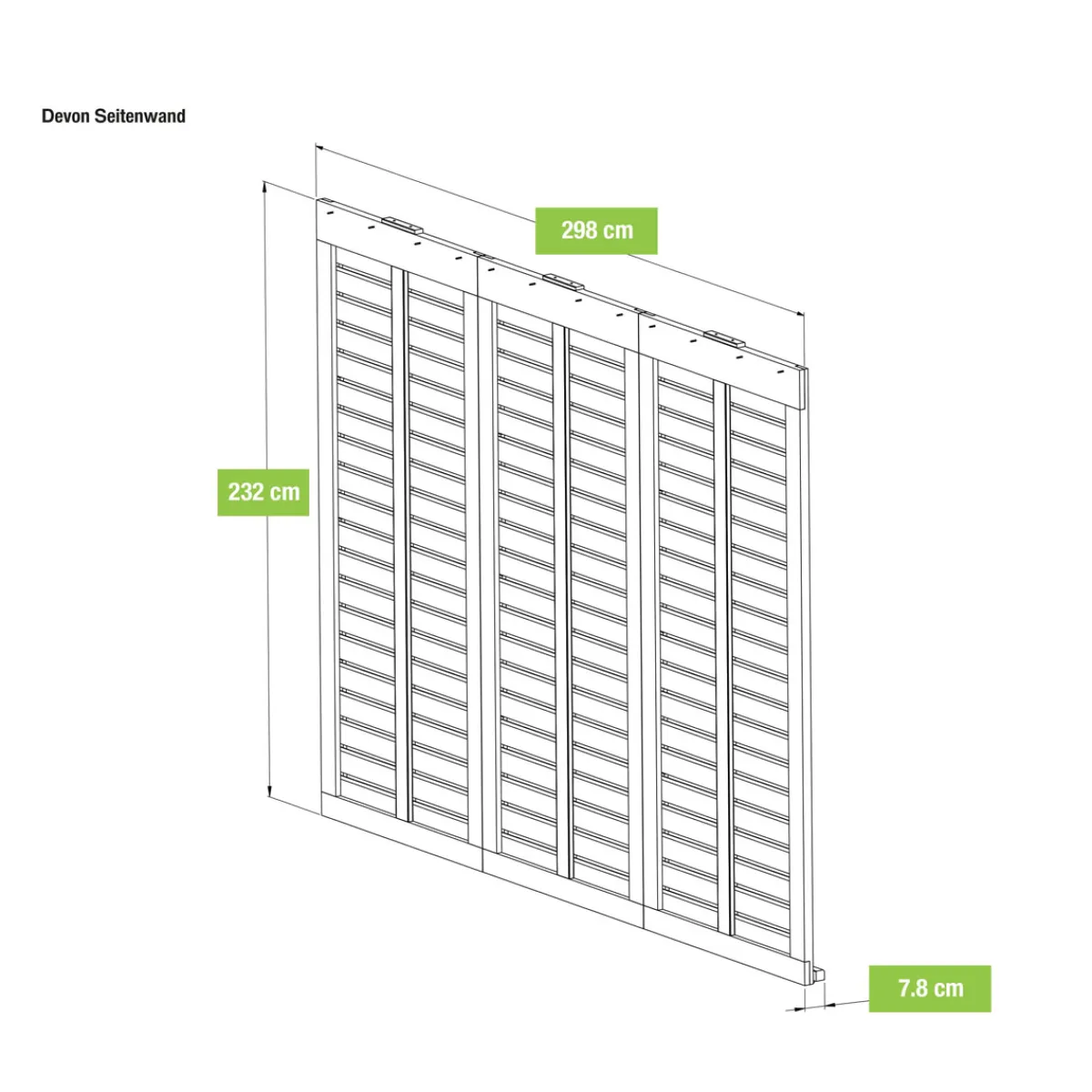 Seitenwand für Devon 12x12 und 12x14 8x298x232cm Natur^Westmann Outlet