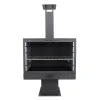Terrassenofen Gartenkamin inkl. Grillrost 50x90x160cm Schwarz*Westmann Discount
