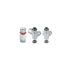 Ximax Heizkörper Zubehör Thermostatset für Mischbetrieb Eck-Ausführung 15 mm Weiß