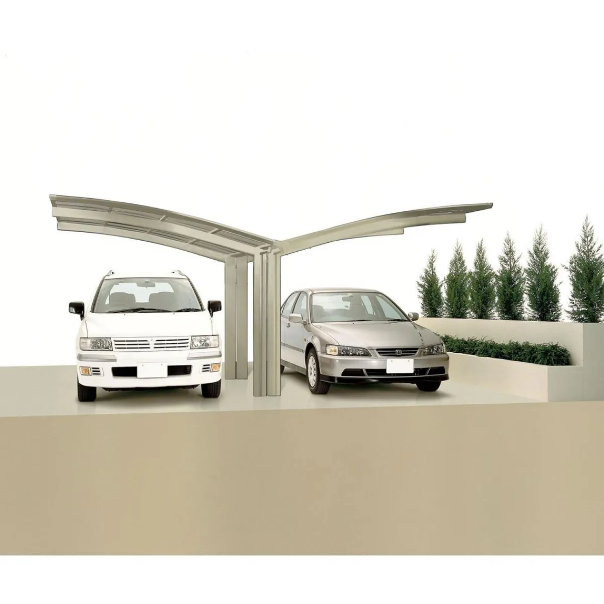 Ximax Carport Alu Portoforte 80 Y-Ausführung Edelstahl-Look